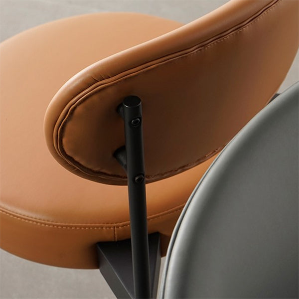 PU Leather Side Chair Modern Style Open Back Dining Side Chair for Indoor