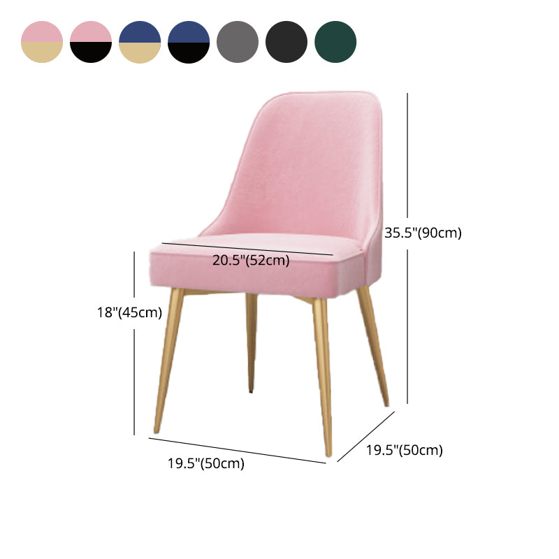 Glam Style Dining Room Chair Upholstered Dining Side Chair for Indoor