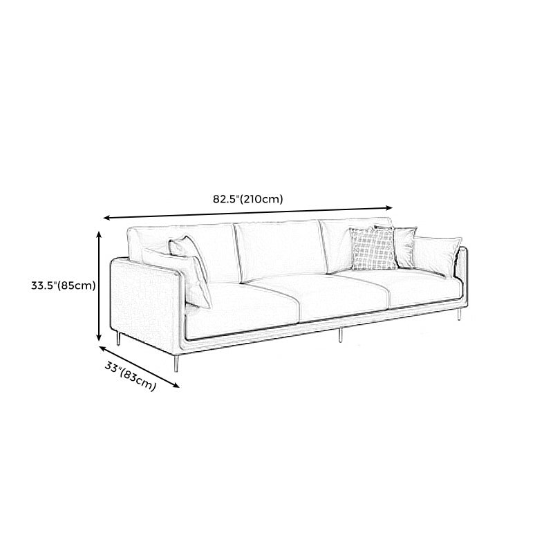 Square Arm Sofa with Sponge Cushion Modern for Living Room, Apartment