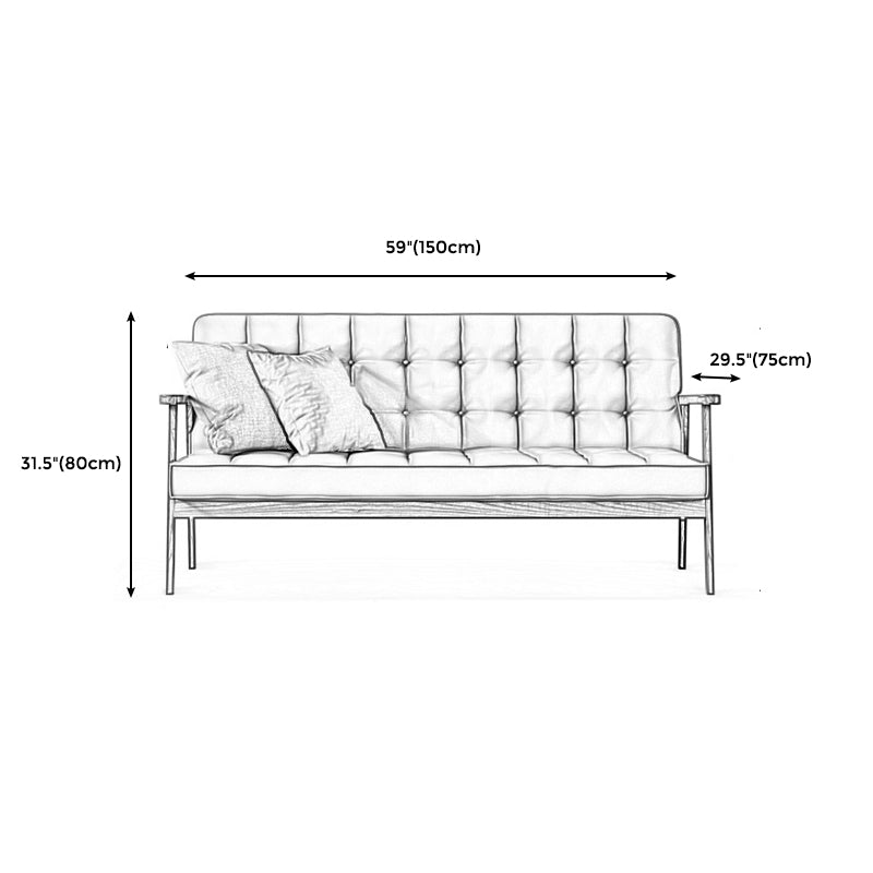 Faux Leather Tufted  Sofa Split-Back  28.3"W  Sofa with Square Arm for Living Room