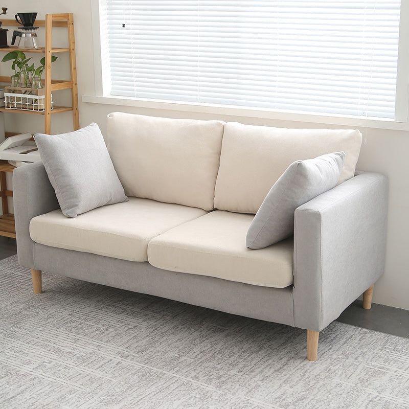 55" H Scandinavian Fabric Sofa With Cushions for Living Room, Apartment