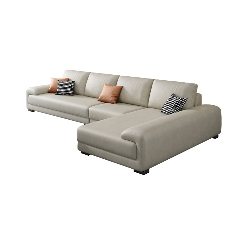 133.9"W √ó 70.87"D √ó35.43"H  Faux Leather Pillow Top Arm Sectional with Stain-Resistant