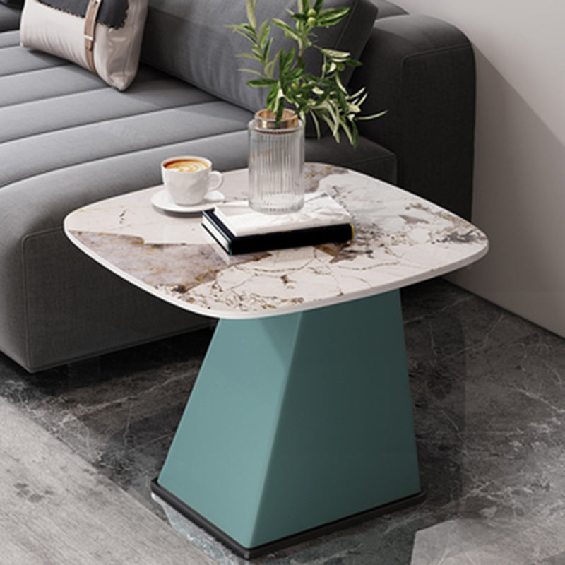 23.6" Floor Solid Wood Side Table Modern Multi - Color Marble Side Accent Table