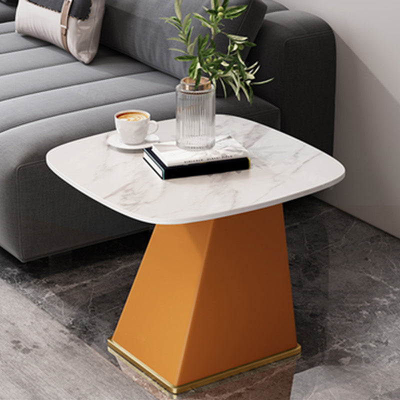 23.6" Floor Solid Wood Side Table Modern Multi - Color Marble Side Accent Table