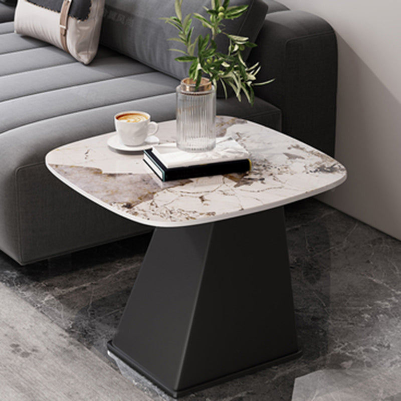 23.6" Floor Solid Wood Side Table Modern Multi - Color Marble Side Accent Table