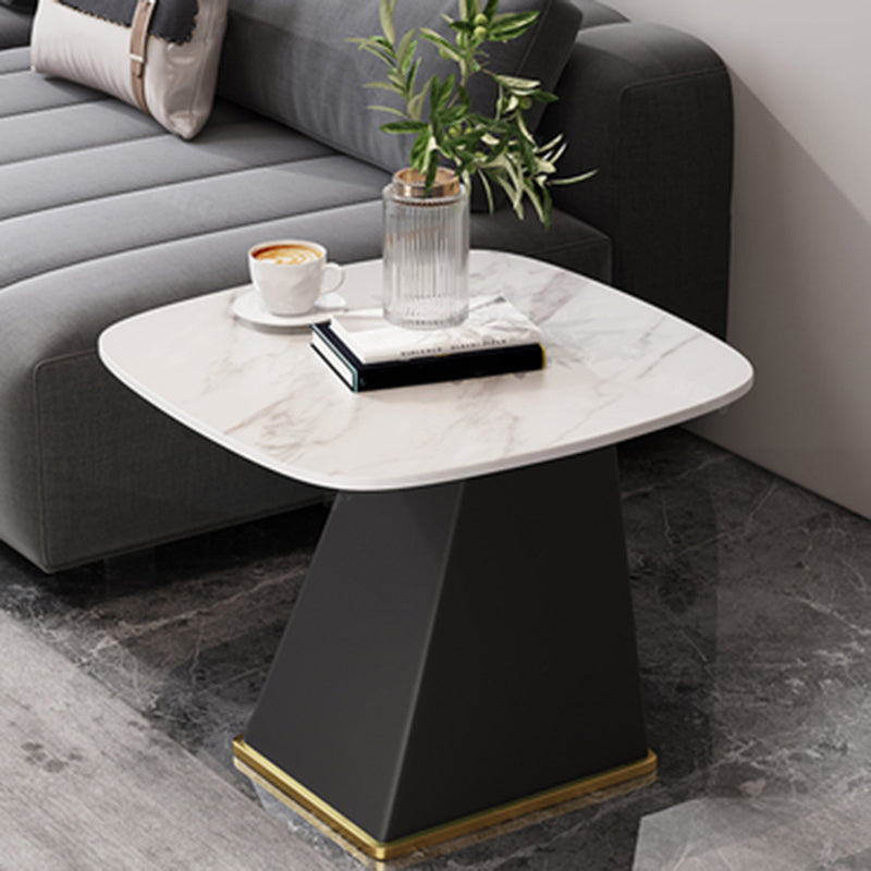 23.6" Floor Solid Wood Side Table Modern Multi - Color Marble Side Accent Table