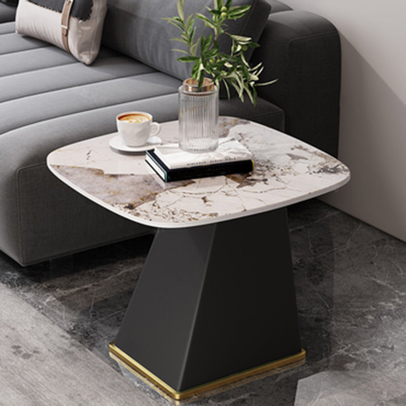 23.6" Floor Solid Wood Side Table Modern Multi - Color Marble Side Accent Table