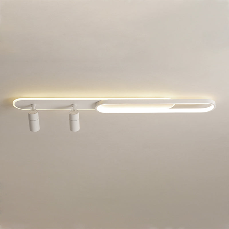 Oval Shape Metal Flush Ceiling Light Modern Style Multi Lights Flush Mount Lighting