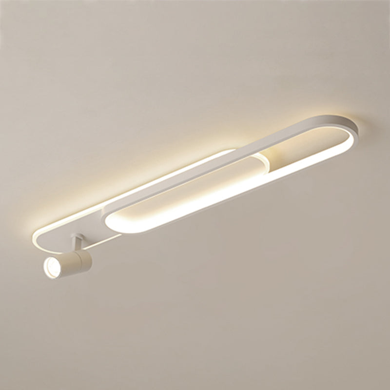 Oval Shape Metal Flush Ceiling Light Modern Style Multi Lights Flush Mount Lighting