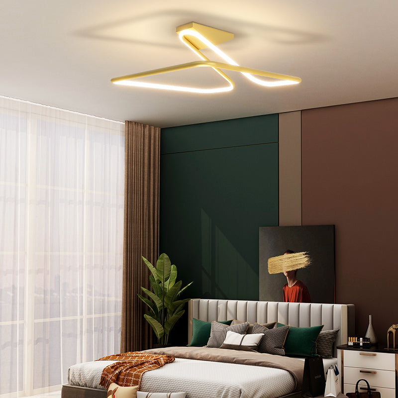 Contemporary Metal Ceiling Light Square LED Flush Mount Light for Bedroom