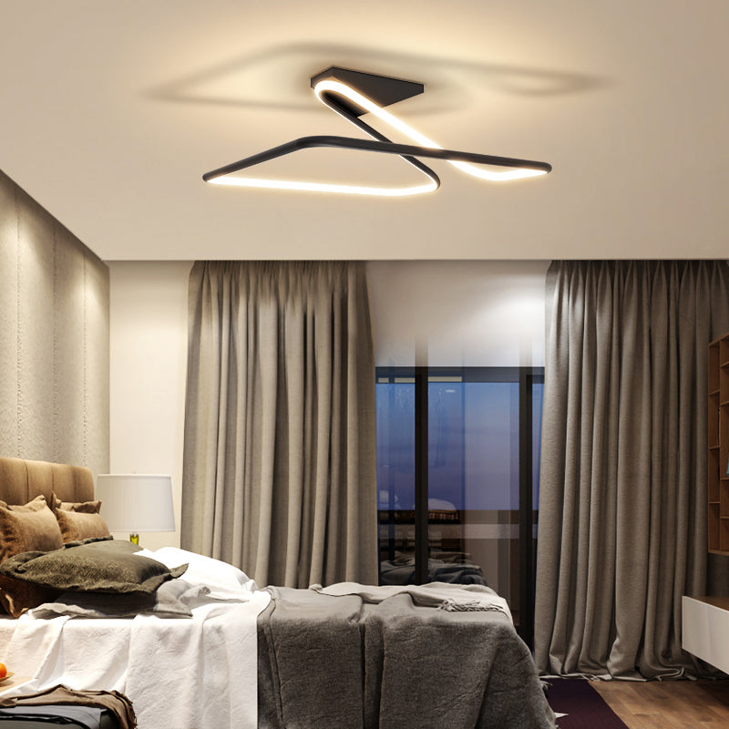 Contemporary Metal Ceiling Light Square LED Flush Mount Light for Bedroom