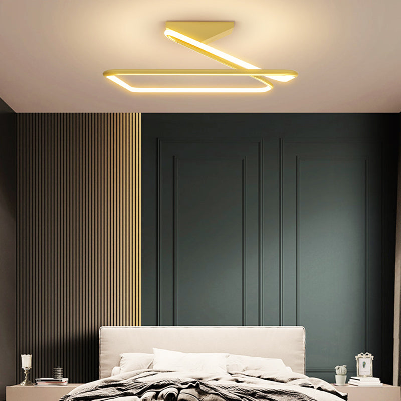 Contemporary Metal Ceiling Light Square LED Flush Mount Light for Bedroom