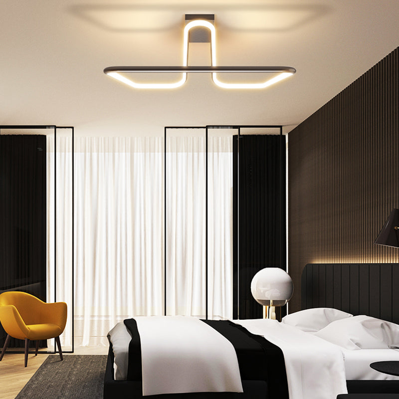 Contemporary Metal Ceiling Light Square LED Flush Mount Light for Bedroom