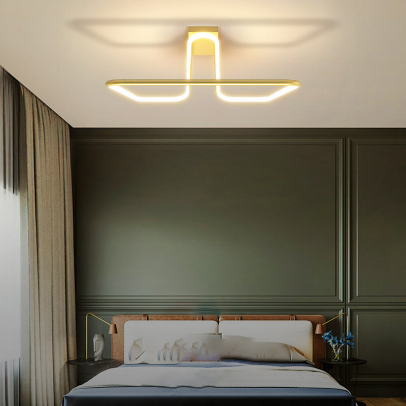 Contemporary Metal Ceiling Light Square LED Flush Mount Light for Bedroom