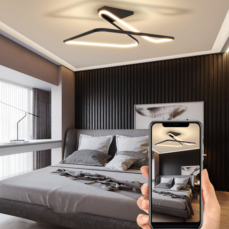 Contemporary Metal Ceiling Light Square LED Flush Mount Light for Bedroom