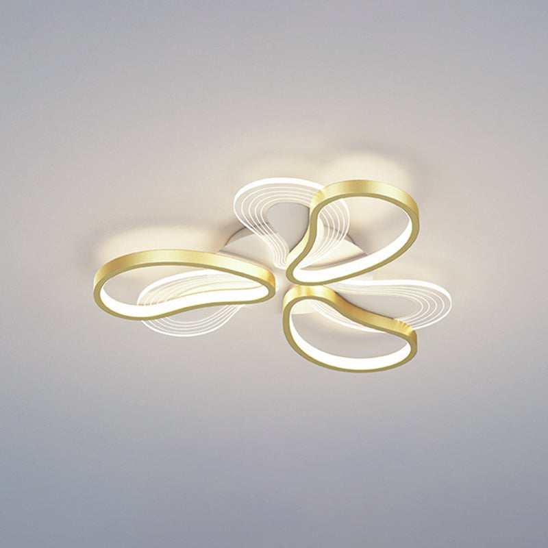 Metal Flower Shape Flush Ceiling Light Modern Style Multi Lights Flush Mount Lighting