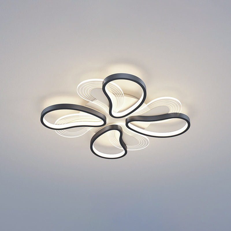 Metal Flower Shape Flush Ceiling Light Modern Style Multi Lights Flush Mount Lighting