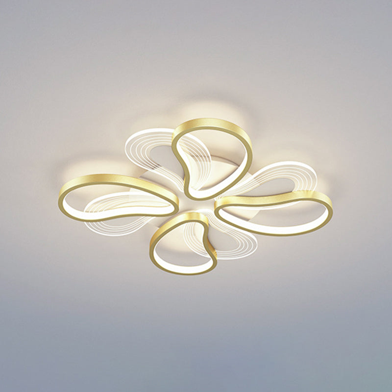 Metal Flower Shape Flush Ceiling Light Modern Style Multi Lights Flush Mount Lighting