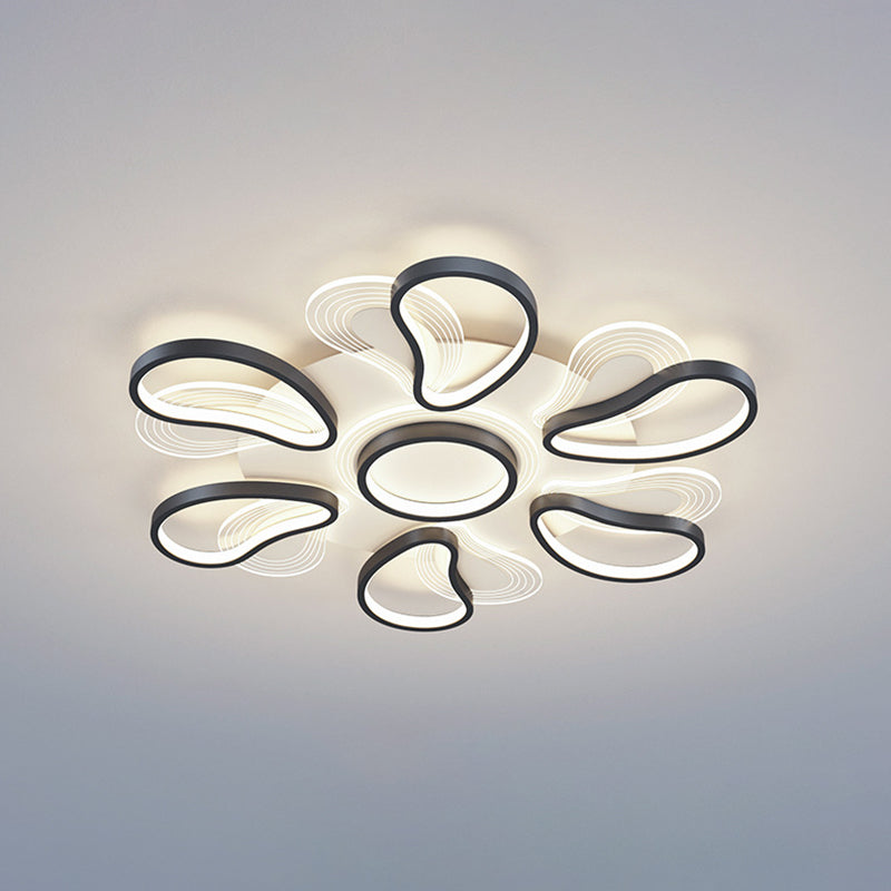 Metal Flower Shape Flush Ceiling Light Modern Style Multi Lights Flush Mount Lighting