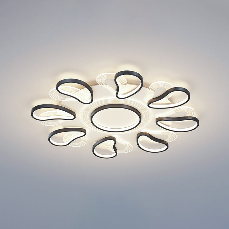 Metal Flower Shape Flush Ceiling Light Modern Style Multi Lights Flush Mount Lighting