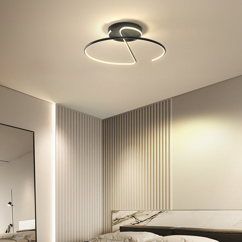 Modern Style Linear Shape Ceiling Light Metal 1 Light Ceiling Light for Living Room