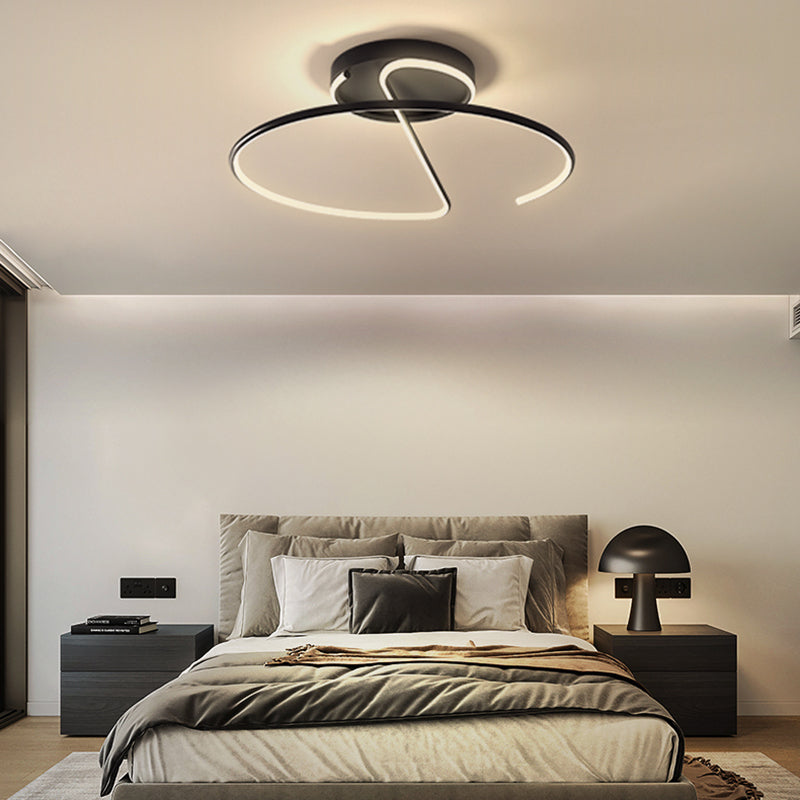 Modern Style Linear Shape Ceiling Light Metal 1 Light Ceiling Light for Living Room