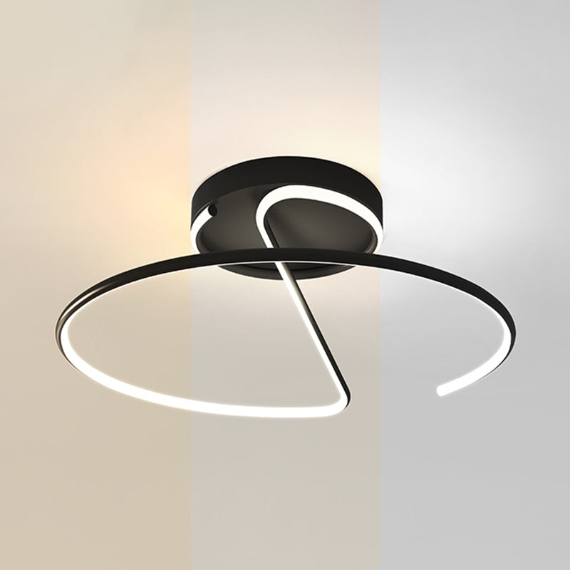 Modern Style Linear Shape Ceiling Light Metal 1 Light Ceiling Light for Living Room