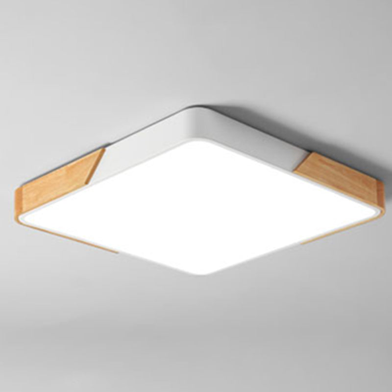 Modern Ceiling Light Fixture 1-Light Flush Mount Ceiling Lamp with Wood