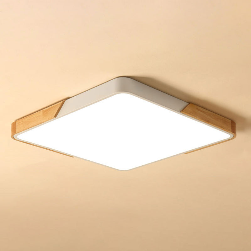 Modern Ceiling Light Fixture 1-Light Flush Mount Ceiling Lamp with Wood