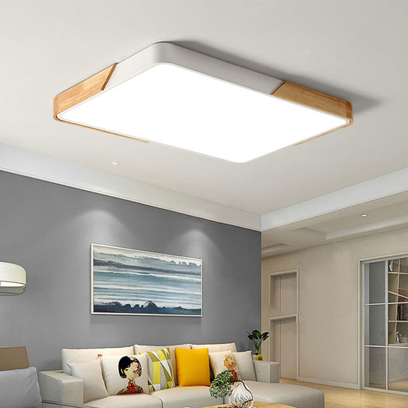 Modern Ceiling Light Fixture 1-Light Flush Mount Ceiling Lamp with Wood