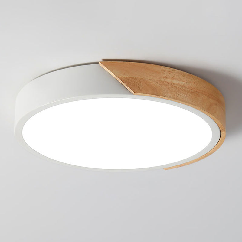 Modern Ceiling Light Fixture 1-Light Flush Mount Ceiling Lamp with Wood