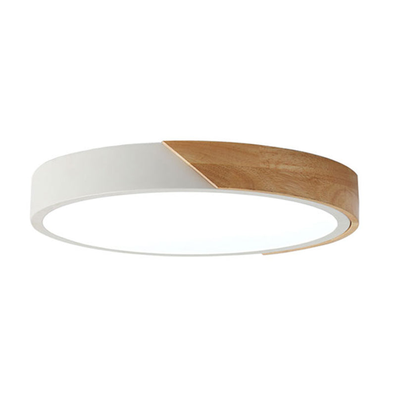 Modern Ceiling Light Fixture 1-Light Flush Mount Ceiling Lamp with Wood