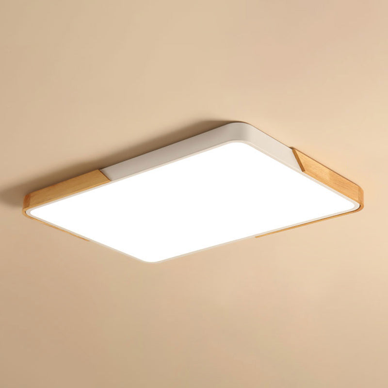 Modern Ceiling Light Fixture 1-Light Flush Mount Ceiling Lamp with Wood