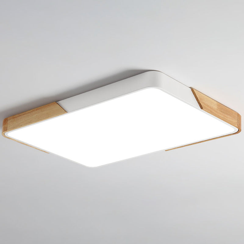 Modern Ceiling Light Fixture 1-Light Flush Mount Ceiling Lamp with Wood