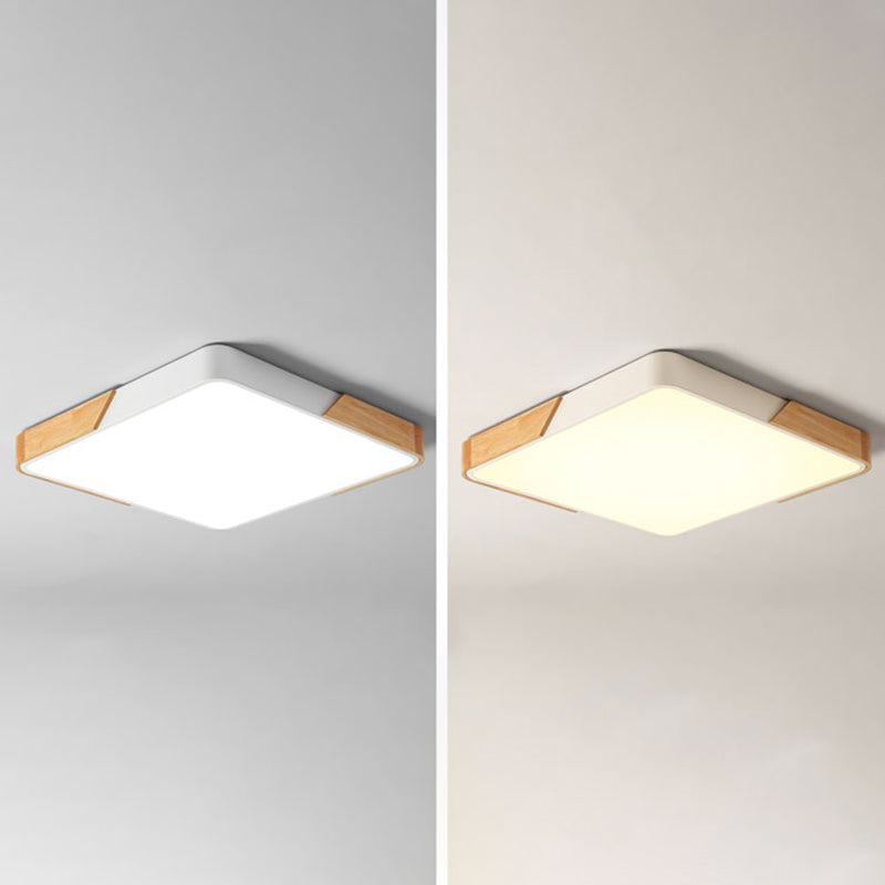 Modern Ceiling Light Fixture 1-Light Flush Mount Ceiling Lamp with Wood