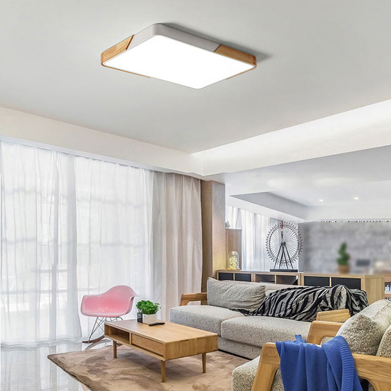 Modern Ceiling Light Fixture 1-Light Flush Mount Ceiling Lamp with Wood