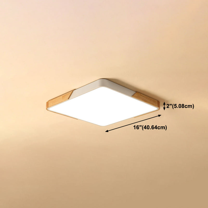 Modern Ceiling Light Fixture 1-Light Flush Mount Ceiling Lamp with Wood