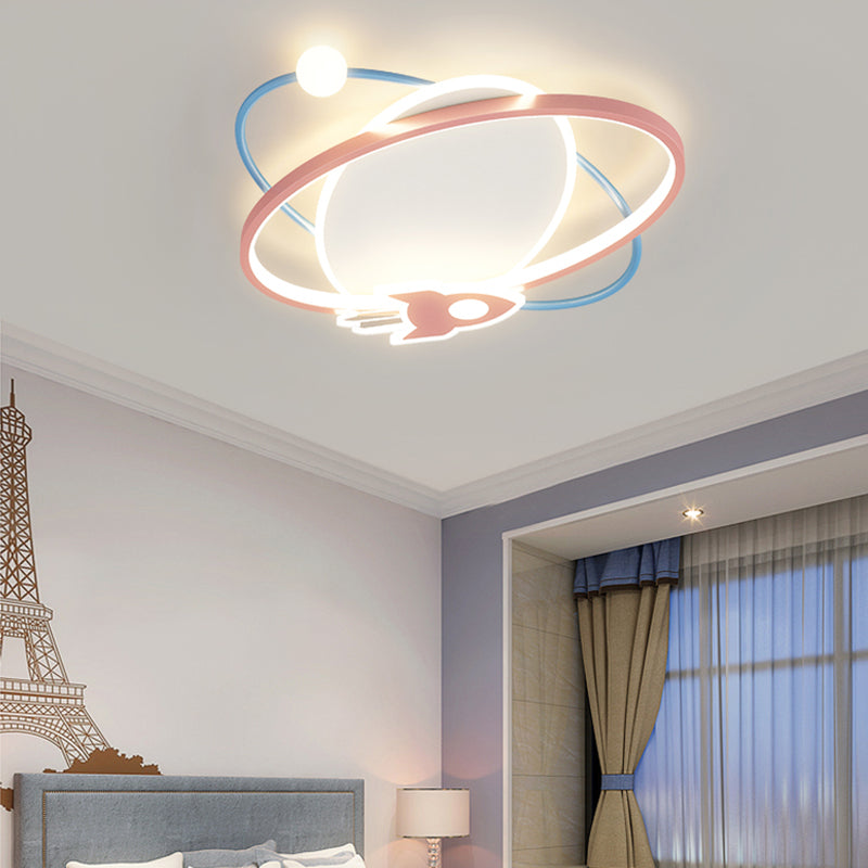 Metal Geometric Ceiling Mount Light Lovely Style Colorful Ceiling Light for Kid's Room