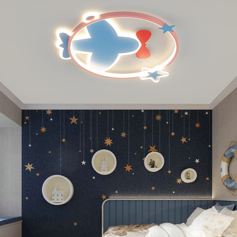 Metal Geometric Ceiling Mount Light Lovely Style Colorful Ceiling Light for Kid's Room