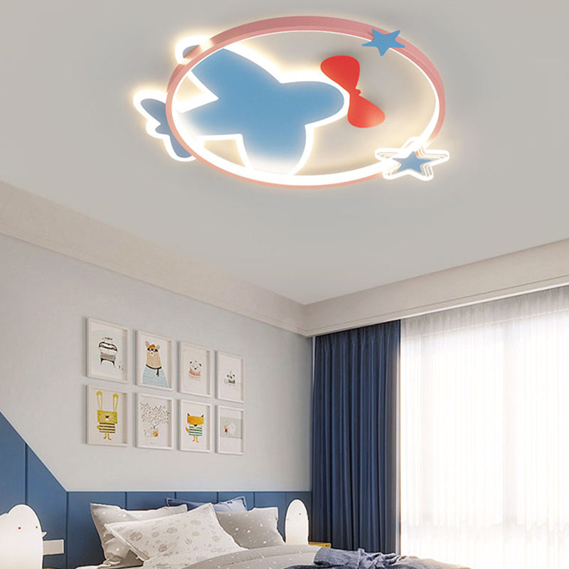 Metal Geometric Ceiling Mount Light Lovely Style Colorful Ceiling Light for Kid's Room