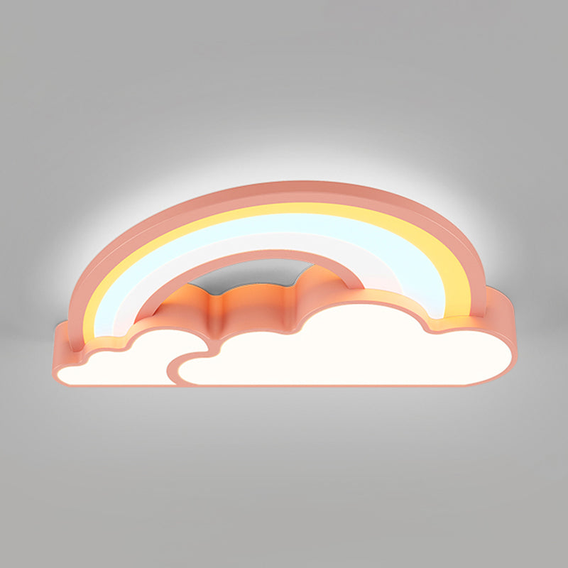 Metal Cloud Shape Flush Mount Light Lovely Style Ceiling Light for Kid's Room