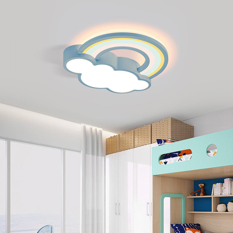 Metal Cloud Shape Flush Mount Light Lovely Style Ceiling Light for Kid's Room