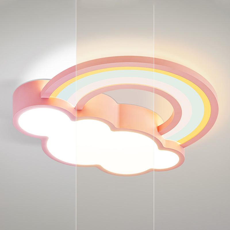 Metal Cloud Shape Flush Mount Light Lovely Style Ceiling Light for Kid's Room