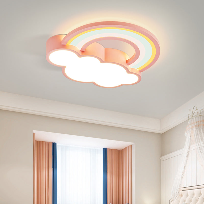 Metal Cloud Shape Flush Mount Light Lovely Style Ceiling Light for Kid's Room