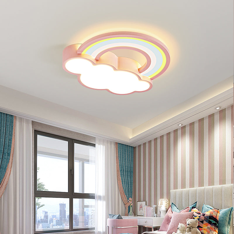 Metal Cloud Shape Flush Mount Light Lovely Style Ceiling Light for Kid's Room