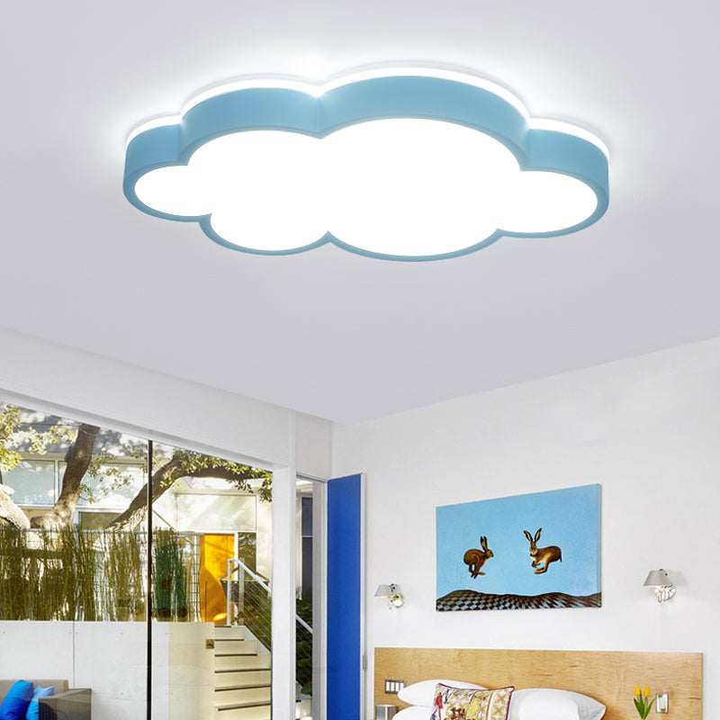 Metal Cloud Shape Flush Mount Light Lovely Colorful LED Ceiling Light for Kid's Room