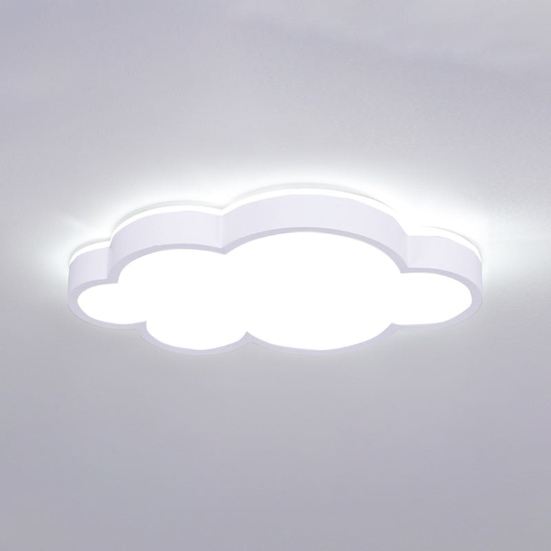 Metal Cloud Shape Flush Mount Light Lovely Colorful LED Ceiling Light for Kid's Room