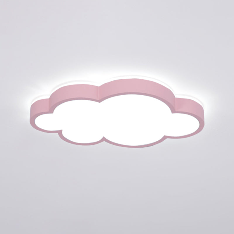 Metal Cloud Shape Flush Mount Light Lovely Colorful LED Ceiling Light for Kid's Room