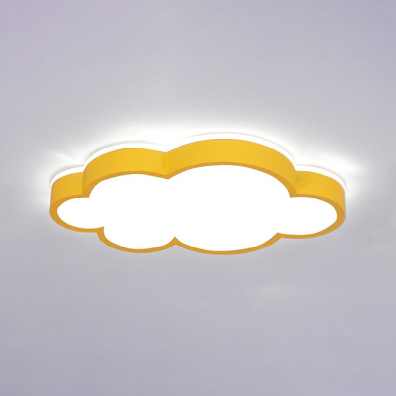 Metal Cloud Shape Flush Mount Light Lovely Colorful LED Ceiling Light for Kid's Room