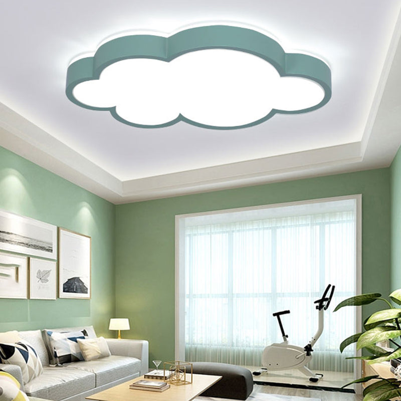 Metal Cloud Shape Flush Mount Light Lovely Colorful LED Ceiling Light for Kid's Room